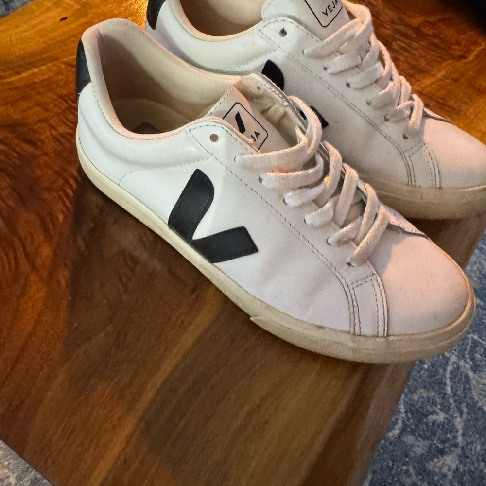 Veja Cream and Black Casual Sneakers